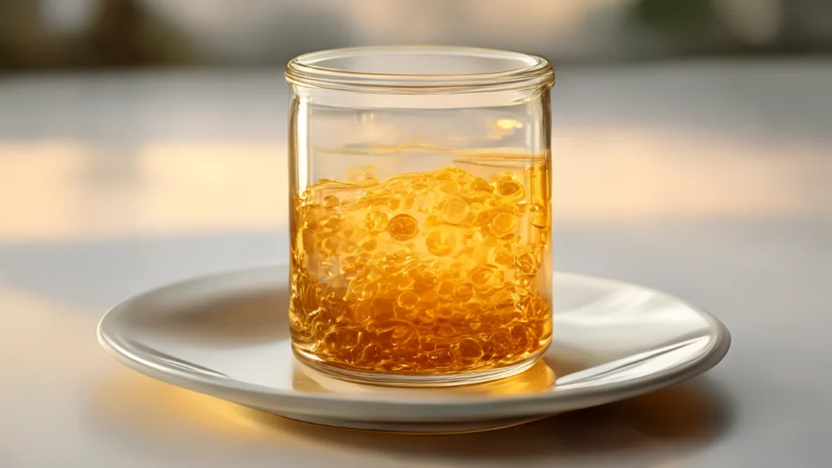 Glass jar with bacterial patterns